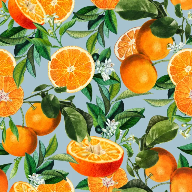 Tischläufer Orangen Sommer blau