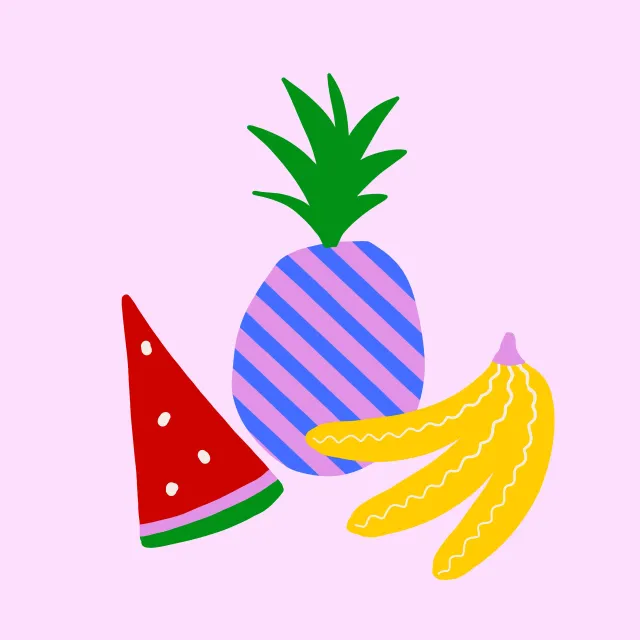 Kissen Früchte Bunt