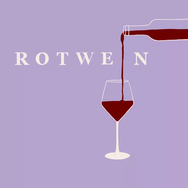 Kissen Rotwein Typo Flieder