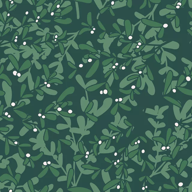Kissen Misteltoe Pattern dark green