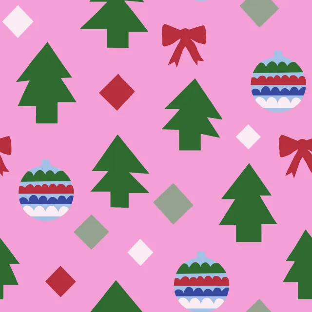 Bankauflage Weihnachtsmuster pink