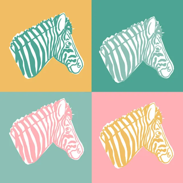 Sitzkissen 4 Zebras Muster