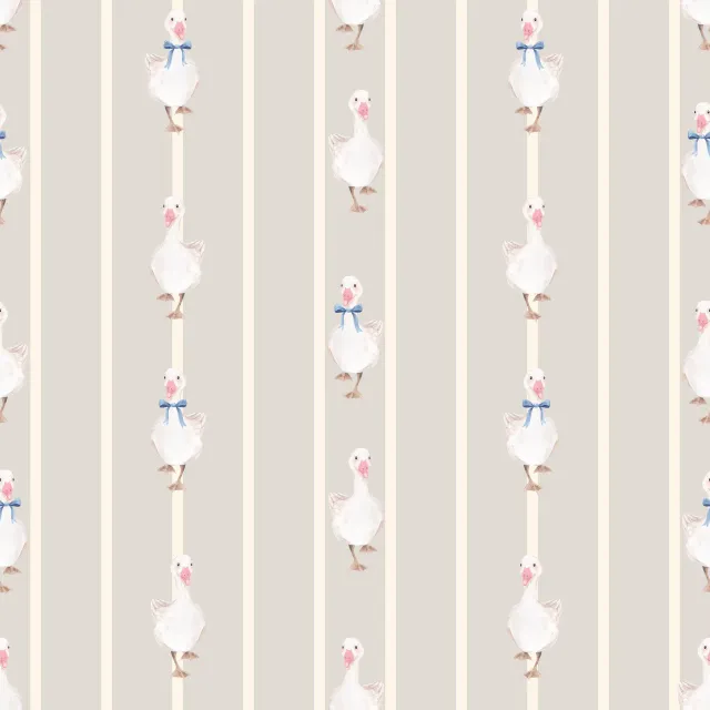 Bettwäsche Gans gestreift beige