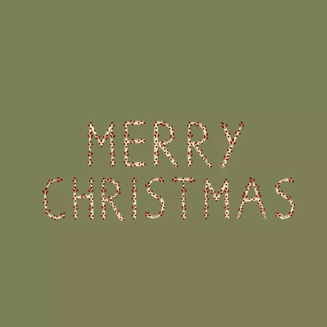 Kissen Merry Christmas Folklore Grün