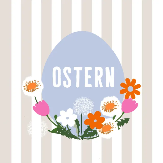 Kissen Osterei Auf Streifen Beige