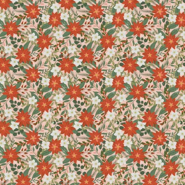 Tischläufer Weihnachtsblumen Rosa