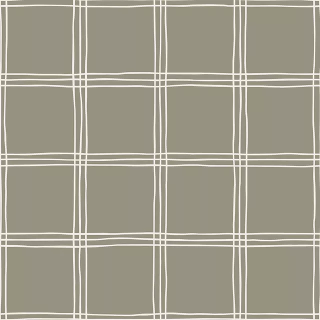 Dekovorhang Karo Grid Muster Beige Grün