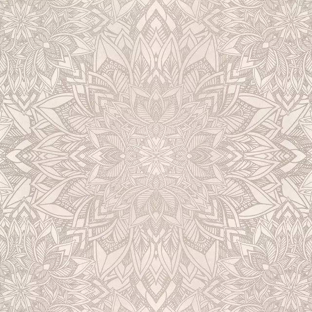 Flächenvorhang Beige Art Deco Mandala 1