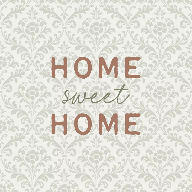 Kissen Home sweet Home Damask grün