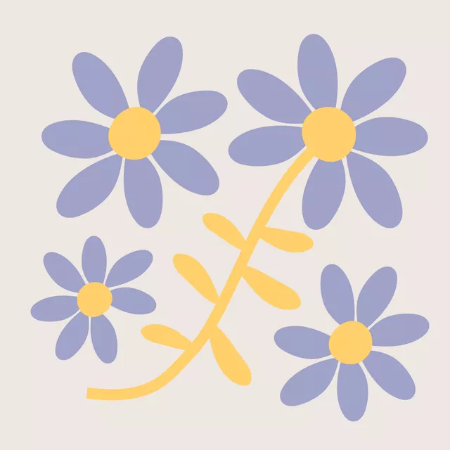 Kissen Flowers 2 Yellow Violet