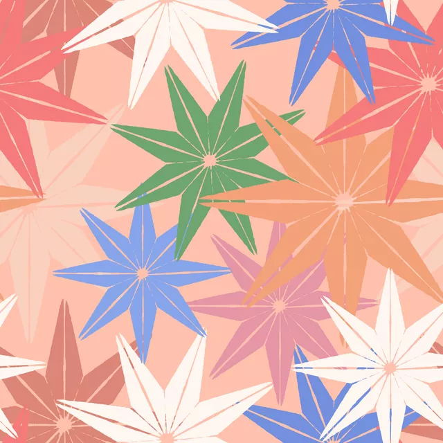 Kissen Stars Pattern Colorful Xmas