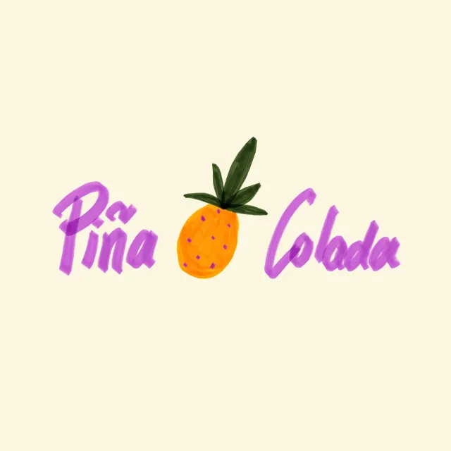 Tischset Piña Colada Typo & Ananas
