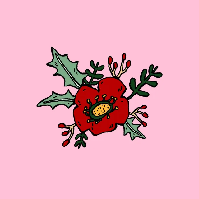 Sitzkissen Weihnachtsblumen