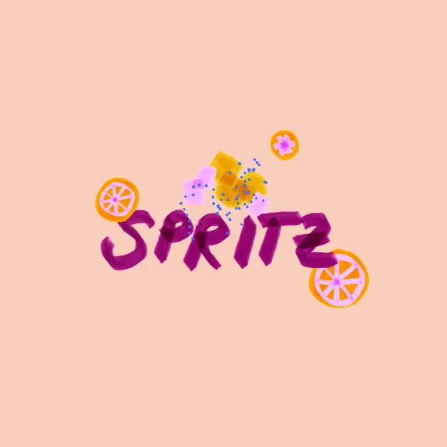 Bodenkissen Spritz Typo & Orange