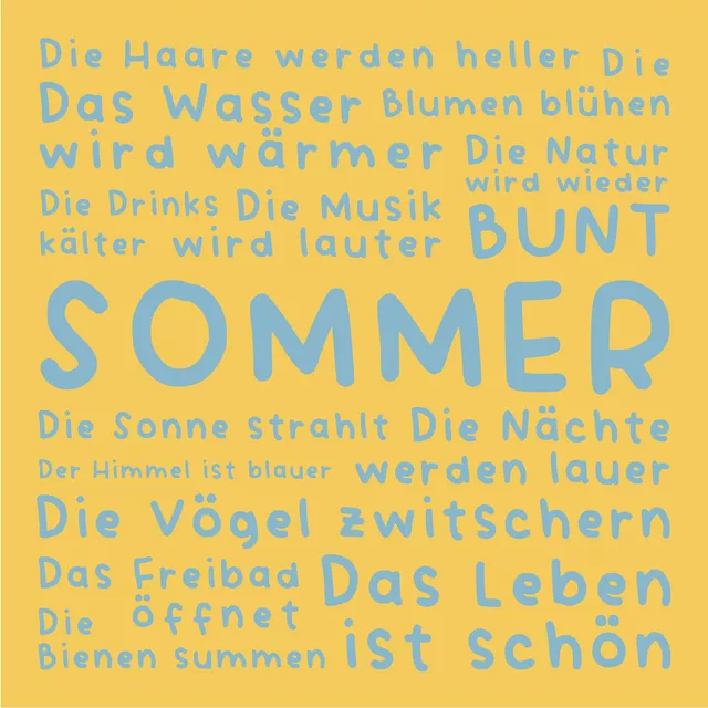 Kissen SOMMER VIBES - gelb blau