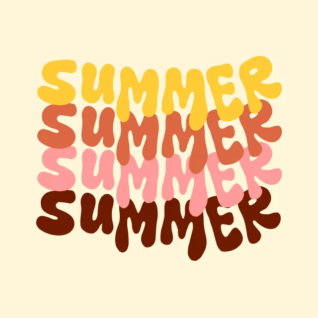 Kissen Retro Summer Typography