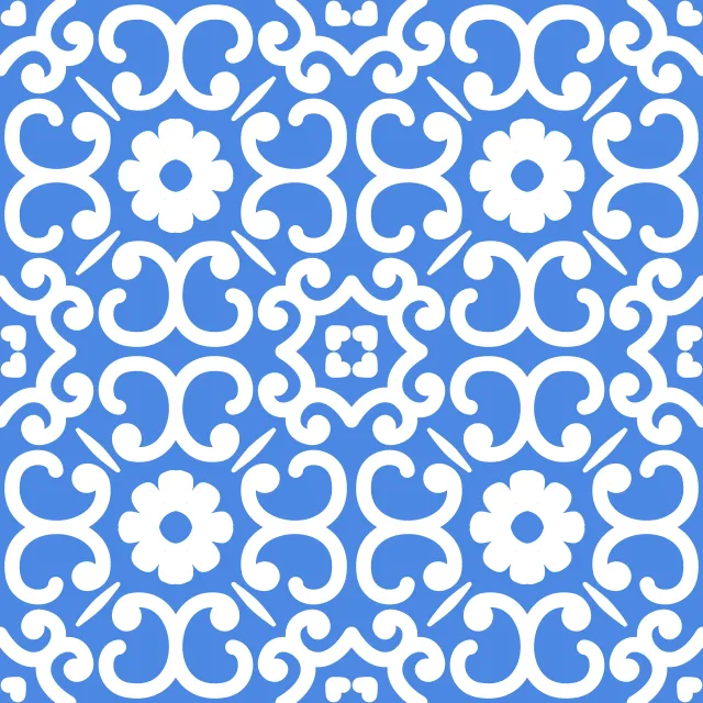 Kissen Azujelo Muster 6 blau