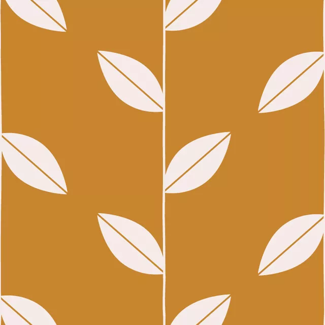 Kissen Blätter Beige Gelb