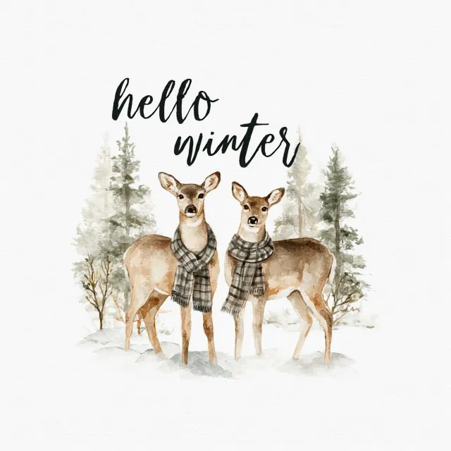 Bodenkissen Hello Winter Rehe