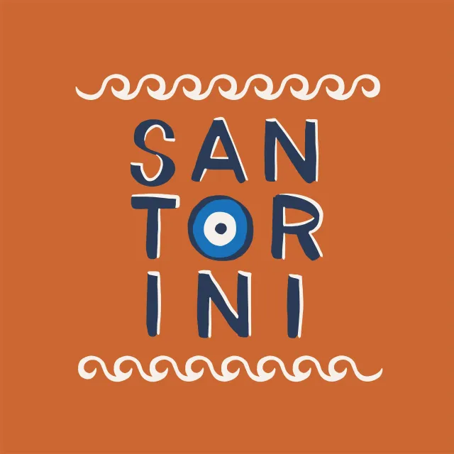 Kissen santorini typography