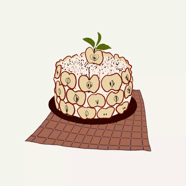 Kissen Apfelkuchen Geschirrtuch