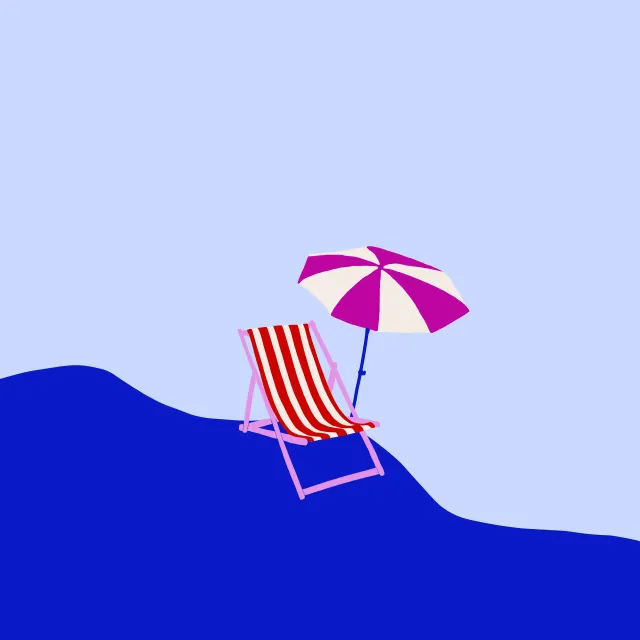 Kissen Liegestuhl Strand Blau