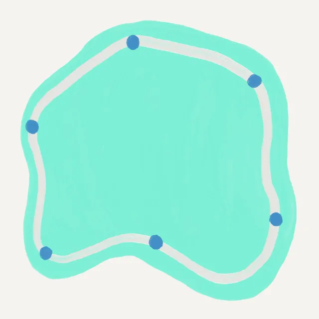 Sitzkissen Organischer Kreis Türkis