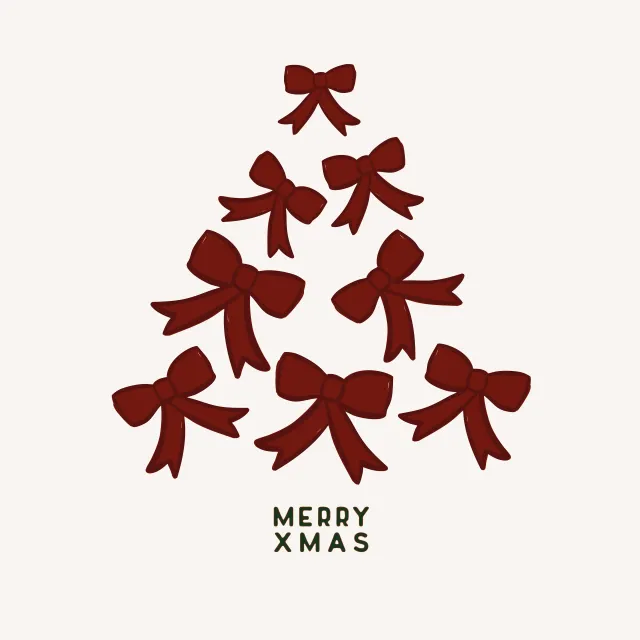 Kissen Schleifen Baum dunkelrot