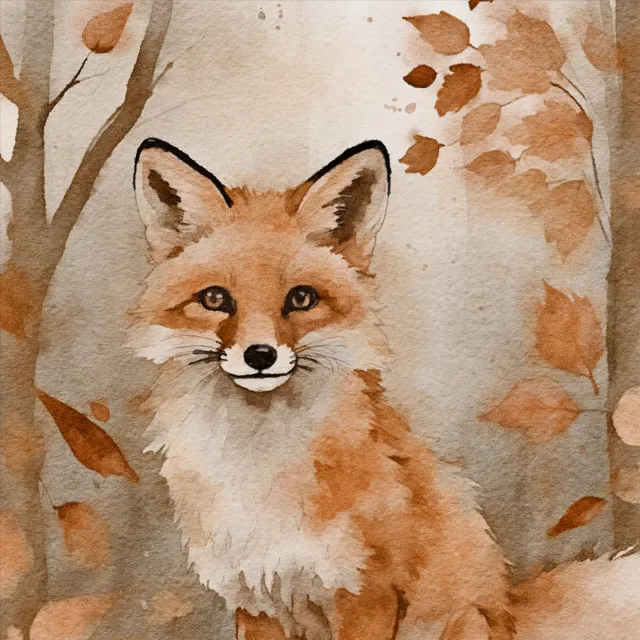 Kissen Fuchs im Herbst Wald