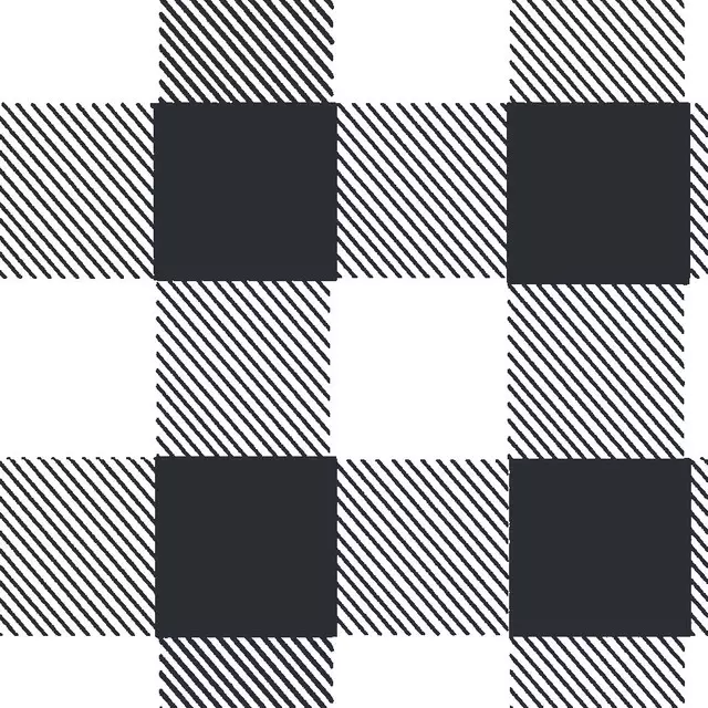 Dekovorhang Buffalo Check Black & White