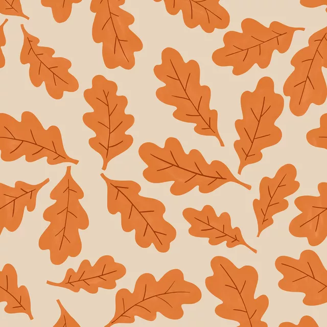 Kissen Eichelblätter orange