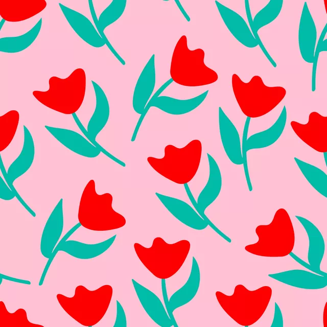 Bankauflage Sweet Flower Pattern Red