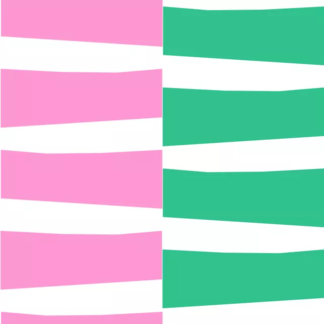 Kissen Pink & Green cut out stripes