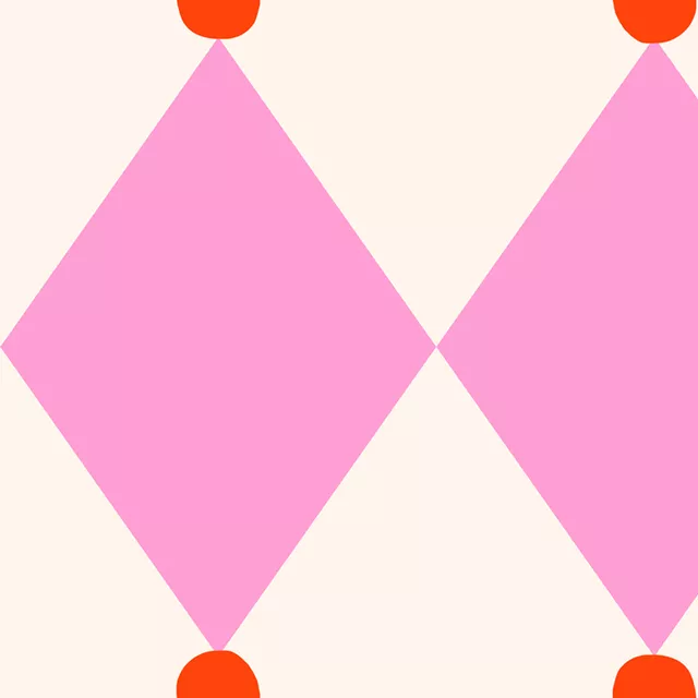 Kissen XMAS Raute Pink & Rot