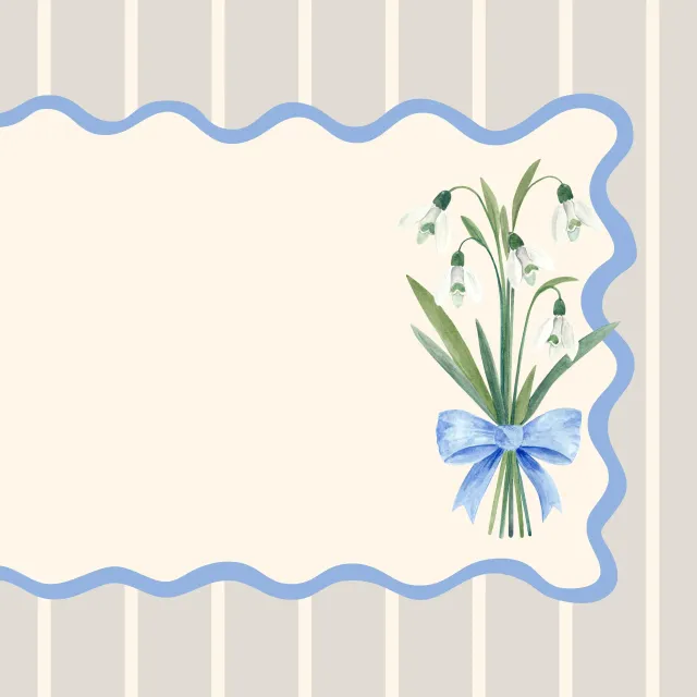 Tischset Schneeglöckchen grau beige