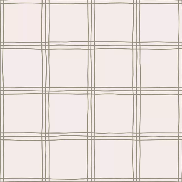 Dekovorhang Karo Grid Muster Grün Beige