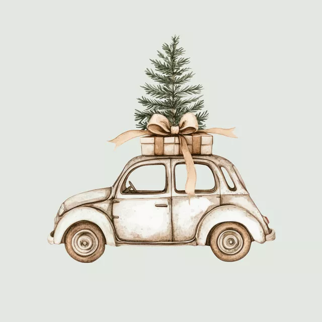 Kissen Cozy XMas Weihnachtsauto