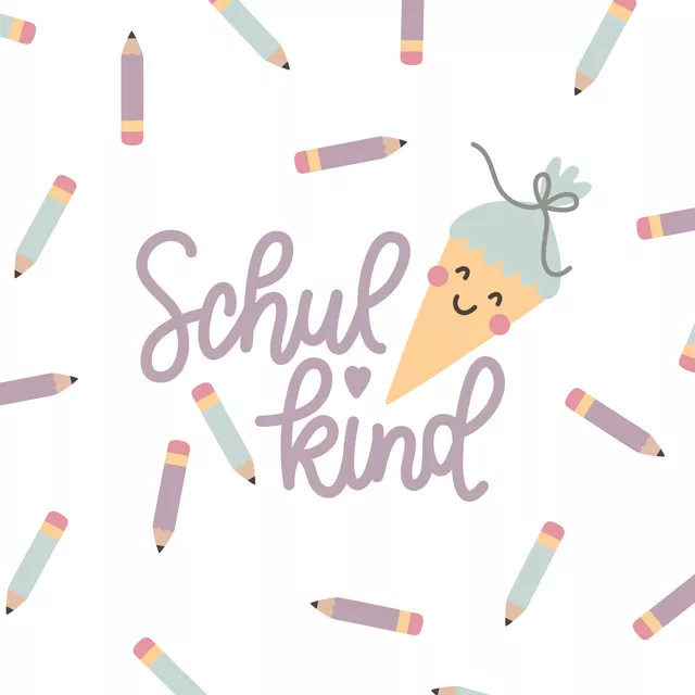 Kissen Schulkind Schultüte Buntstifte