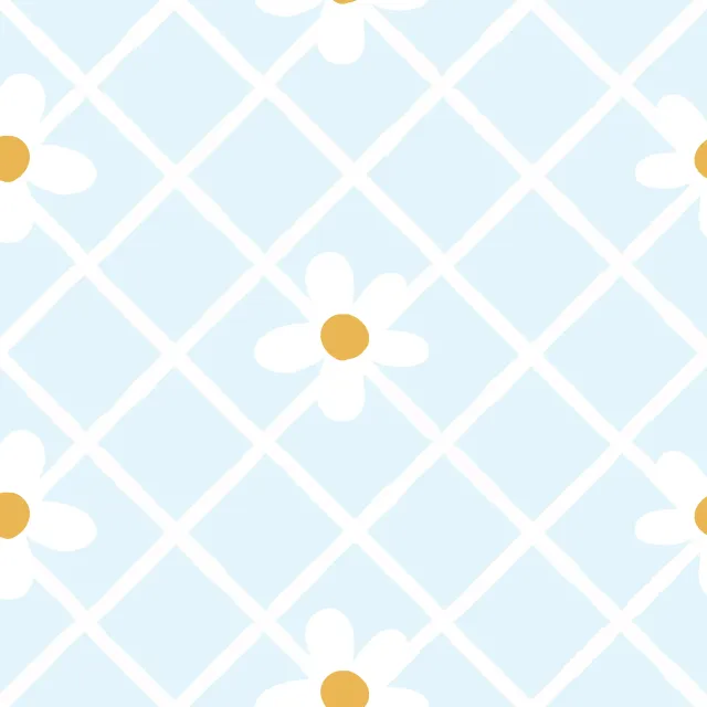 Dekovorhang Daisy Blume Muster Hellblau