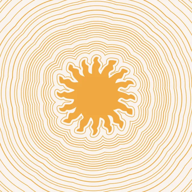 Kissen Sun Circle Waves white