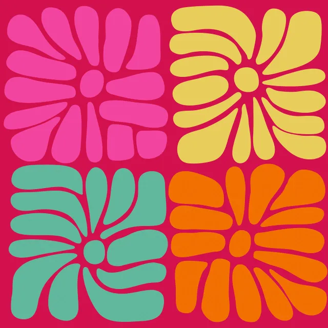 Dekovorhang Matisse Summer Florals Red