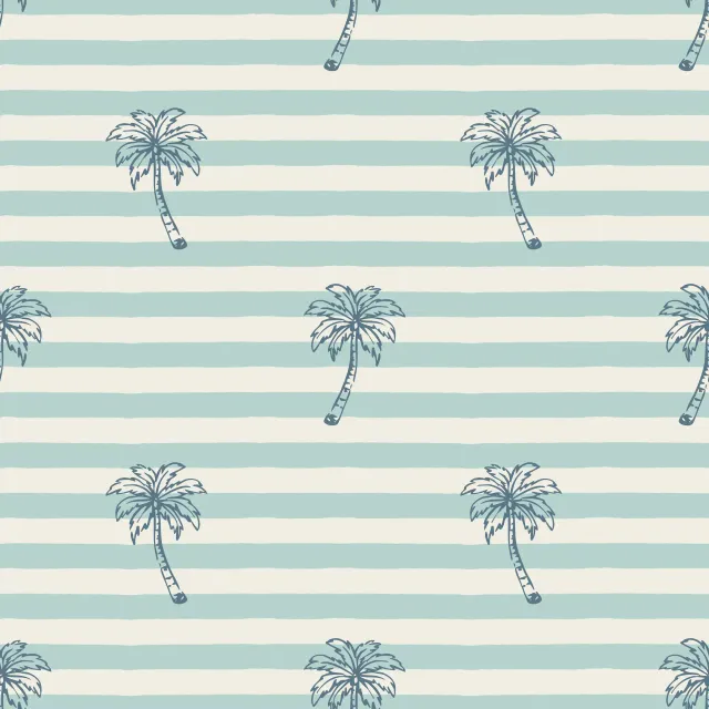 Servietten Palme gestreift blau