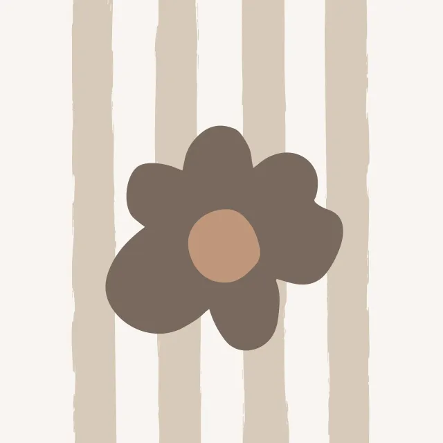 Kissen Streifen Blume beige