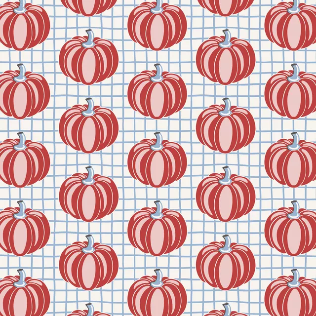 Kissen Kürbisse auf Karo – Rot