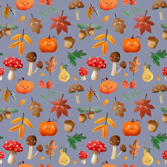 Bettwäsche Herbstliebe Muster - bleu