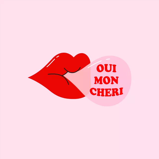 Geschirrtuch Oui mon cheri Lippen