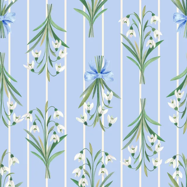 Tischläufer Schneeglöckchen blau