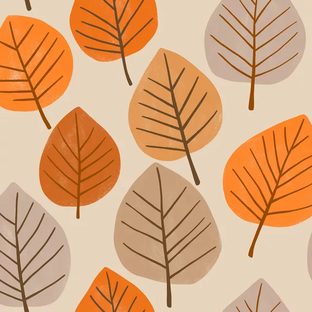 Bettwäsche Herbstblätter rund orange