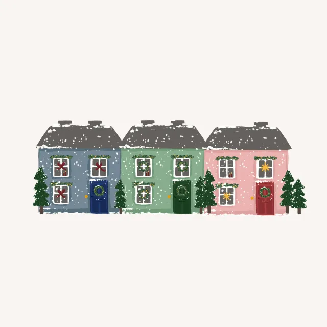 Kissen Häuschen bunt