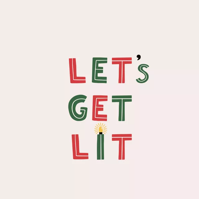 Tischset Let's Get Lit XMas Lettering